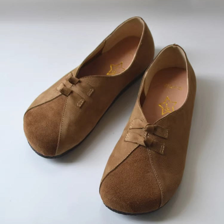 Women's Vintage Patchwork Slip-on Comfort Leather Flat Shoes