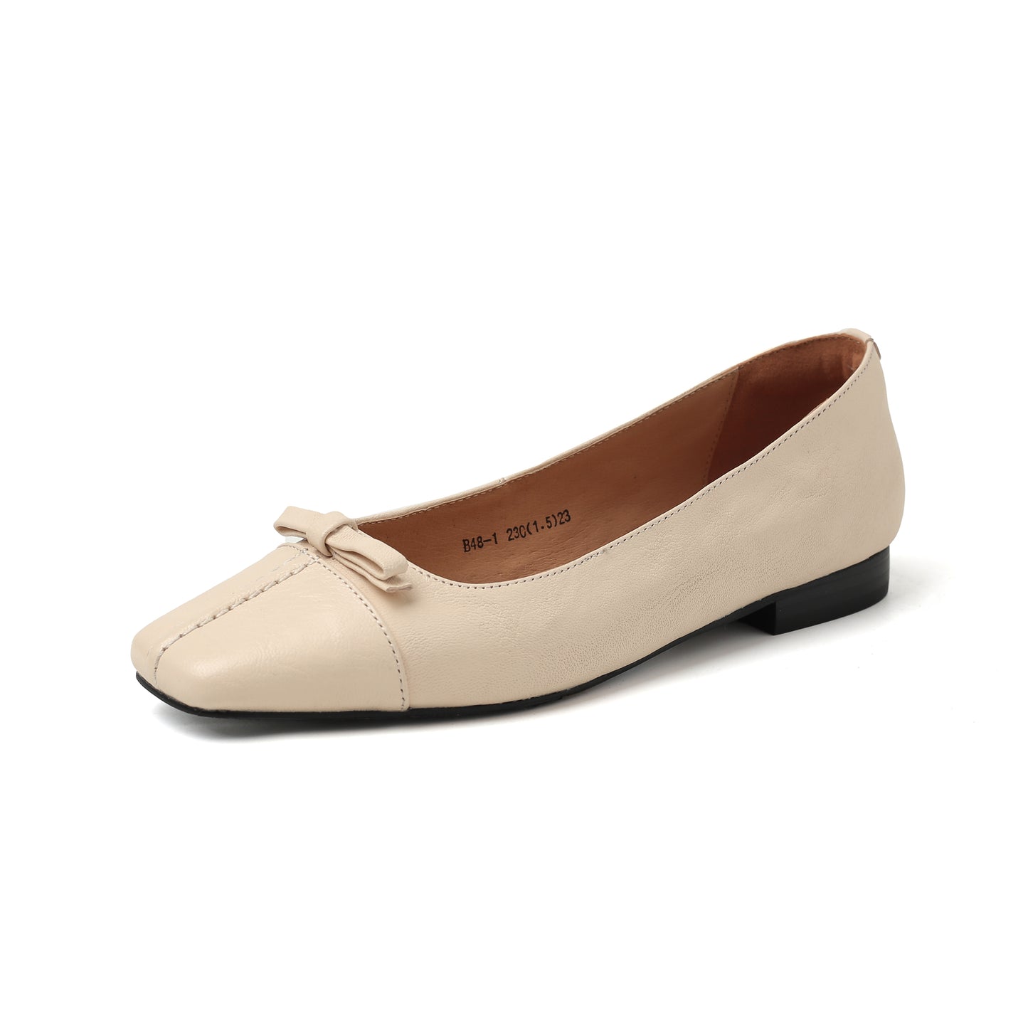 Womens Vintage Handmade Square Toe Ballet Comfort Flats