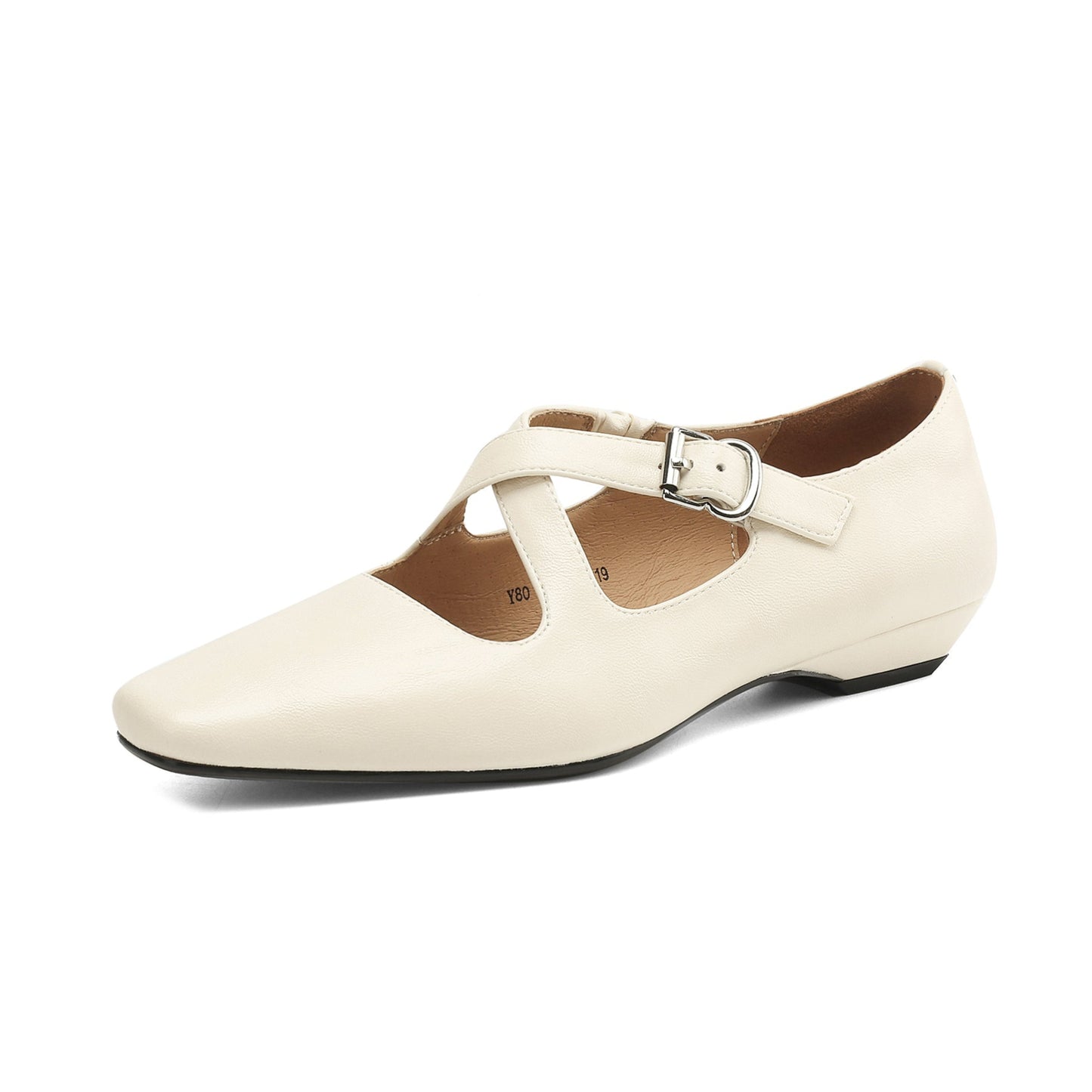 Womens Vintage Handmade Cross Buckle With Mary Jane Low Heels