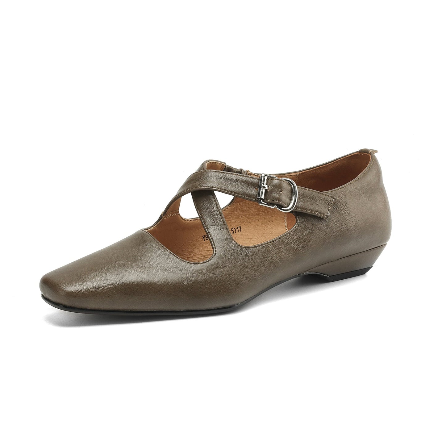 Womens Vintage Handmade Cross Buckle With Mary Jane Low Heels
