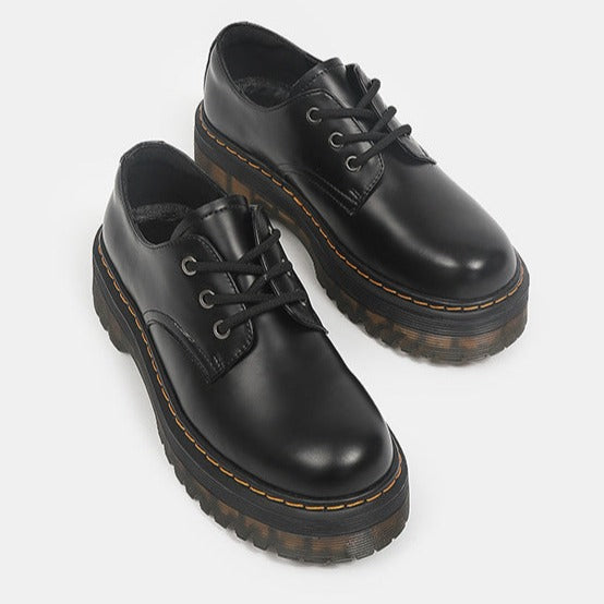 Women's Platform Lace-Up Oxfords – Non-Slip Loafers, Comfortable Everyday Shoes
