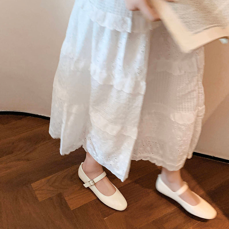 Women's Handmade Vintage Leather Comfort Flat Mary Jane Shoes