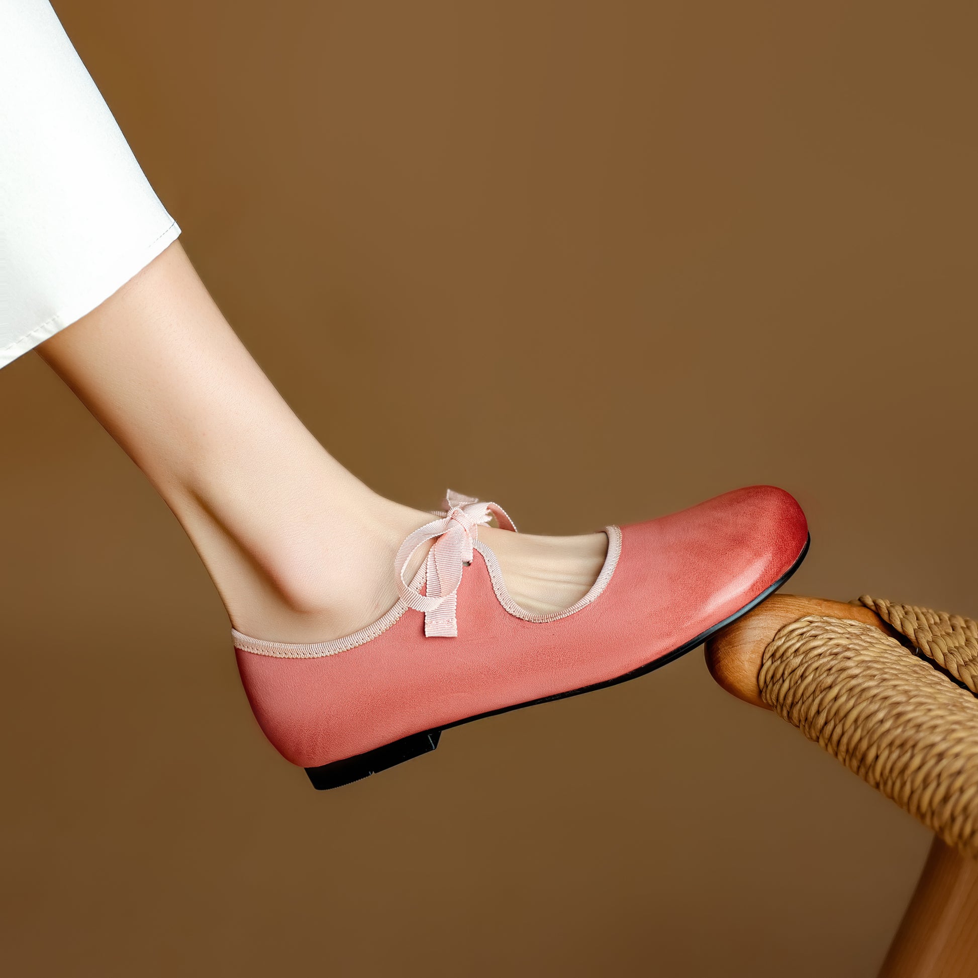 Women's French Romantic Round Toe Flat Mary Jane Flat Lace Up Shoes - RetroStep