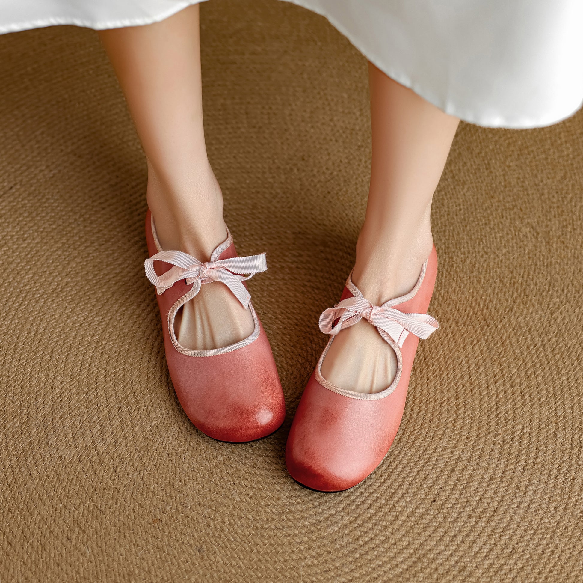 Women's French Romantic Round Toe Flat Mary Jane Flat Lace Up Shoes - RetroStep