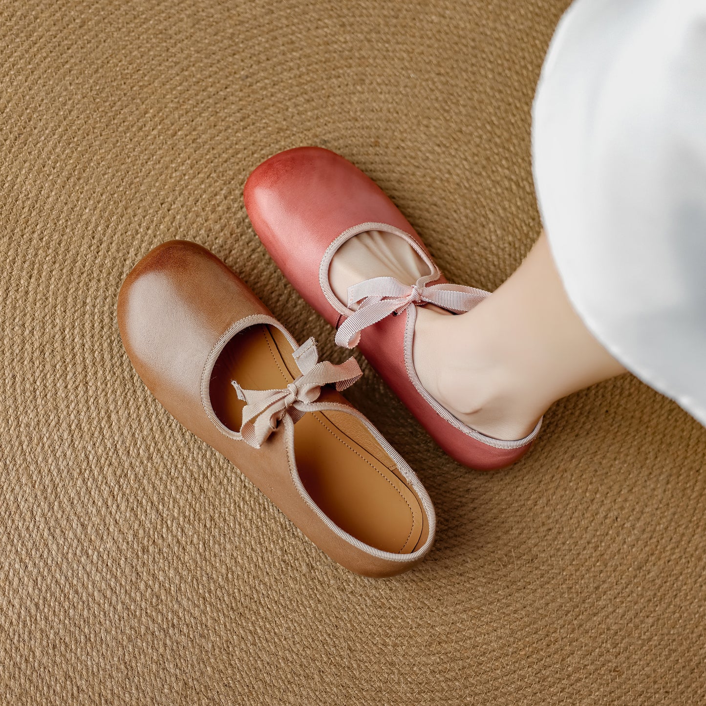 Women's French Romantic Round Toe Flat Mary Jane Flat Lace Up Shoes - RetroStep