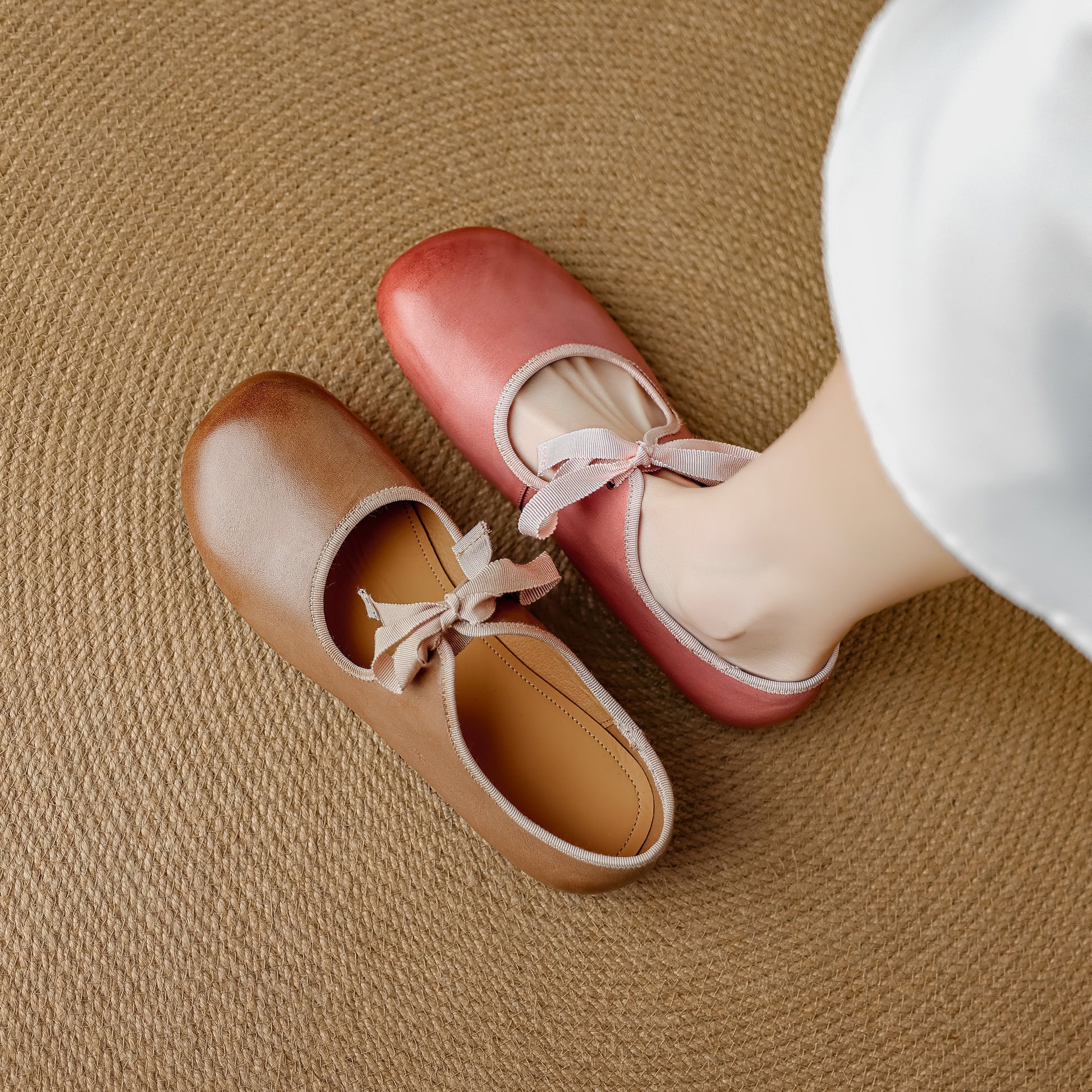 Women's French Romantic Round Toe Flat Mary Jane Flat Lace Up Shoes - RetroStep