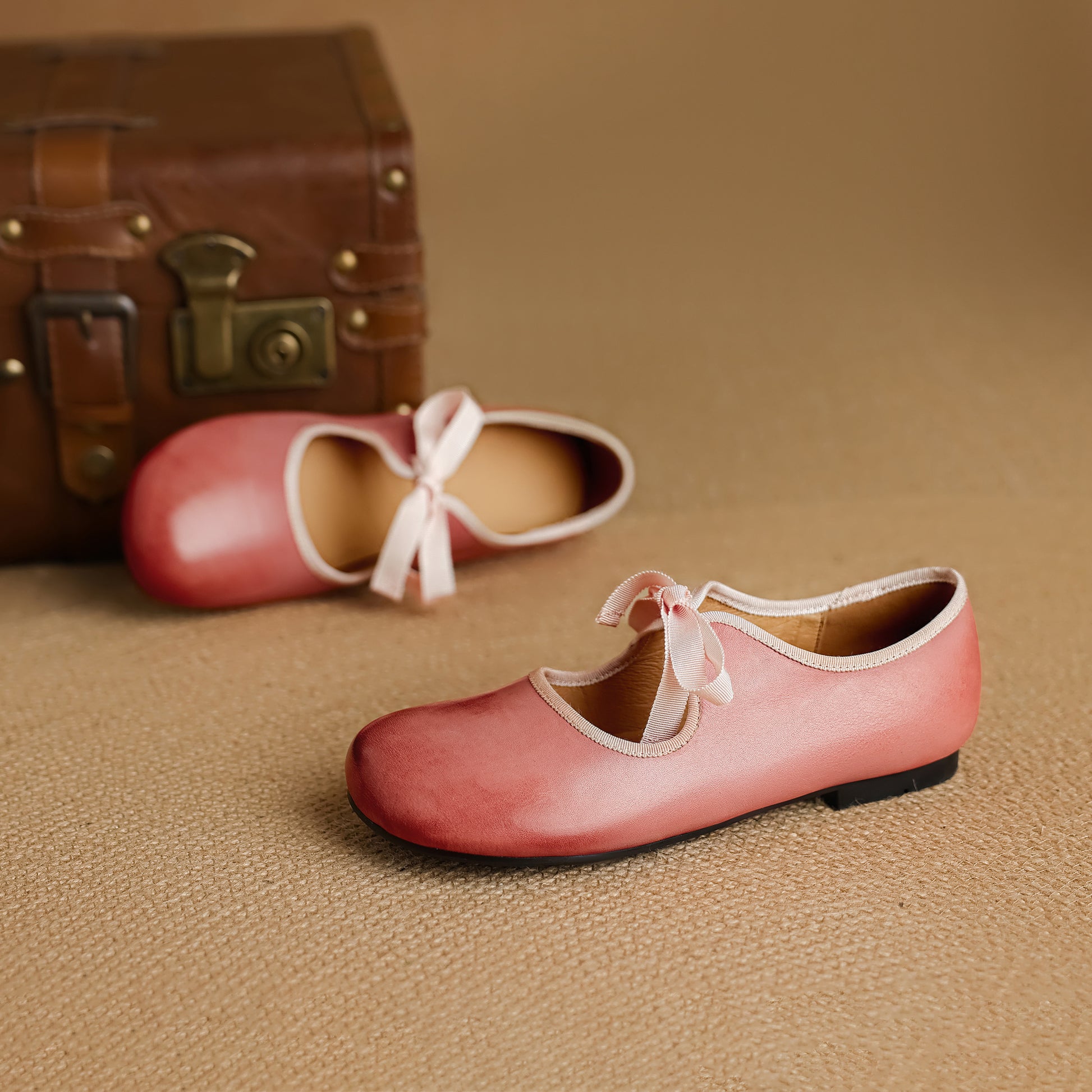 Women's French Romantic Round Toe Flat Mary Jane Flat Lace Up Shoes - RetroStep