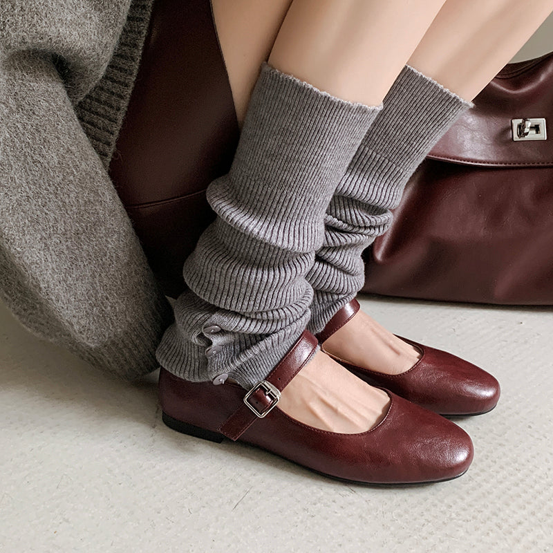 Women's Handmade Vintage Leather Comfort Flat Mary Jane Shoes