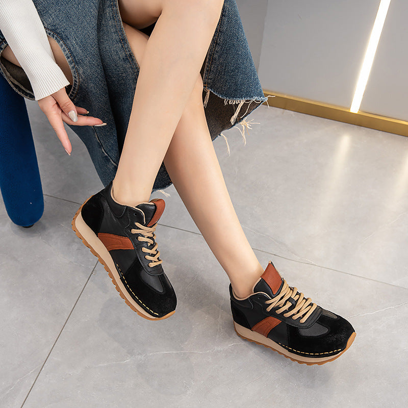 Women's Casual Leather Retro Daily Sneakers