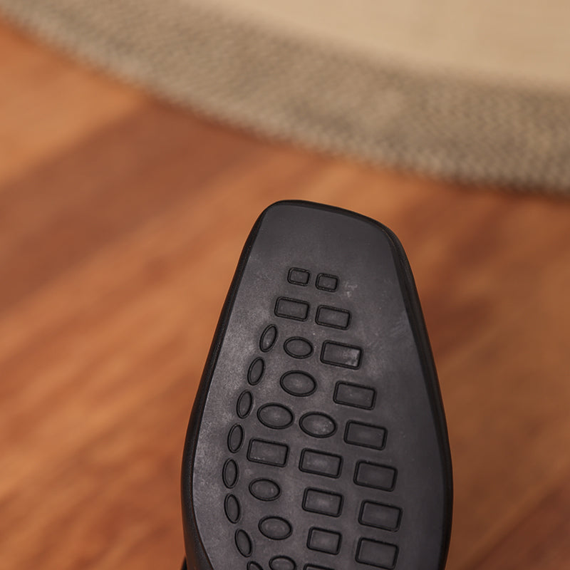 Leather Square Toe Low Heel Retro Metal Buckle Women's Shoes - RetroStep