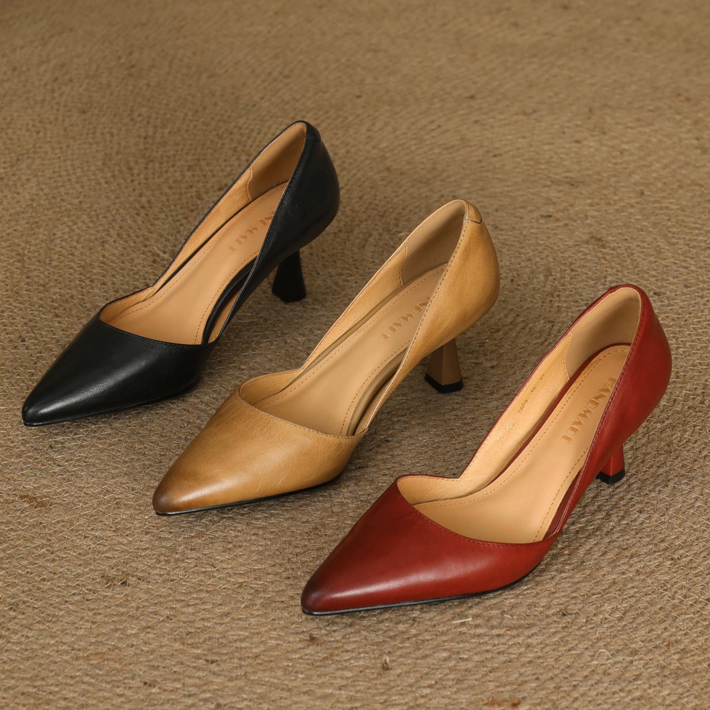 Women's Pointed Toe Leather Classic High Heels Pumps - RetroStep
