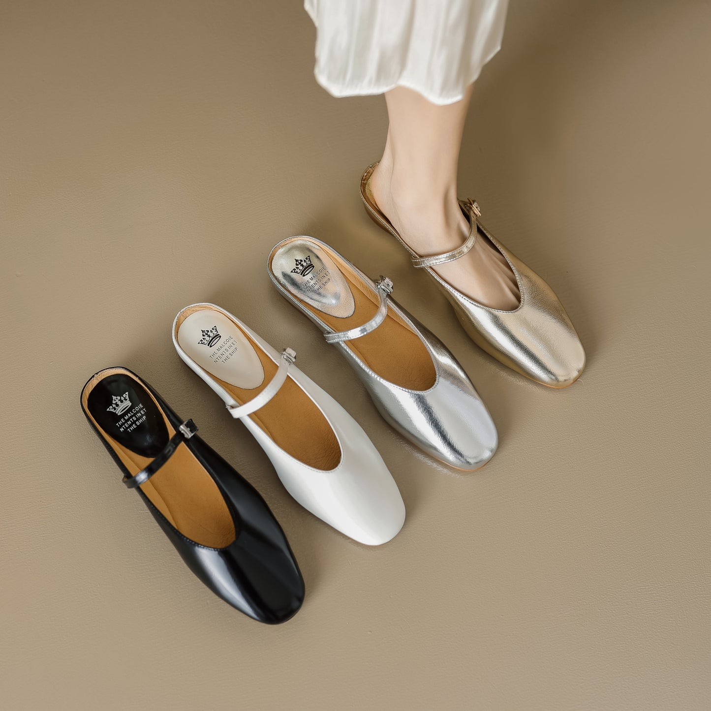 Comfortable Women's Sheepskin Mary Jane Mule Shoes – Flat Heels
