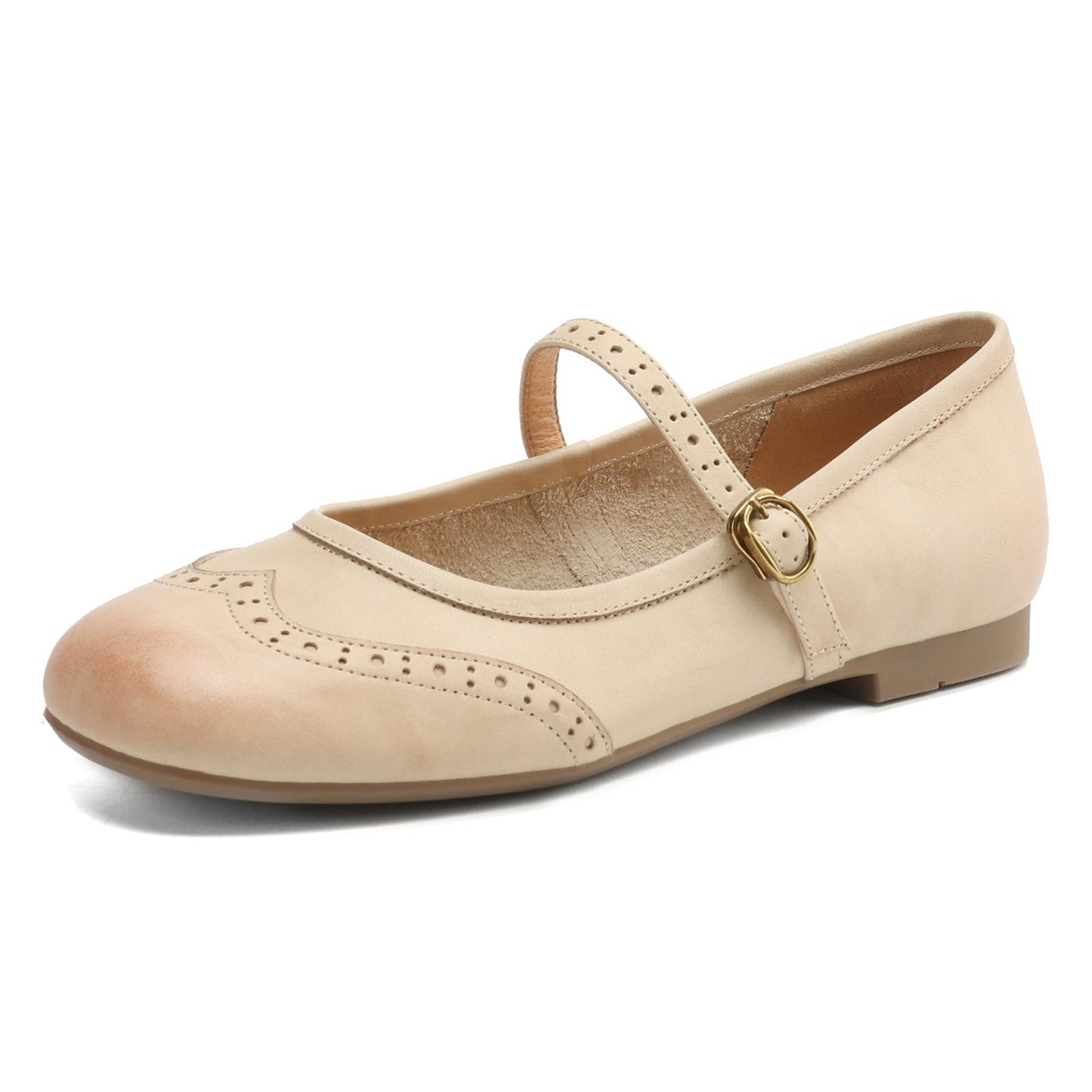 Women's Vintage Ballet Brogues Mary Jane Shoes Flat Leather - RetroStep