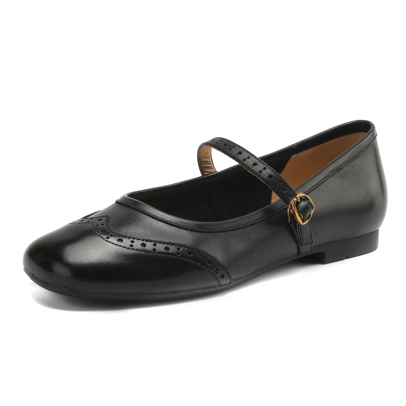 Women's Vintage Ballet Brogues Mary Jane Shoes Flat Leather - RetroStep