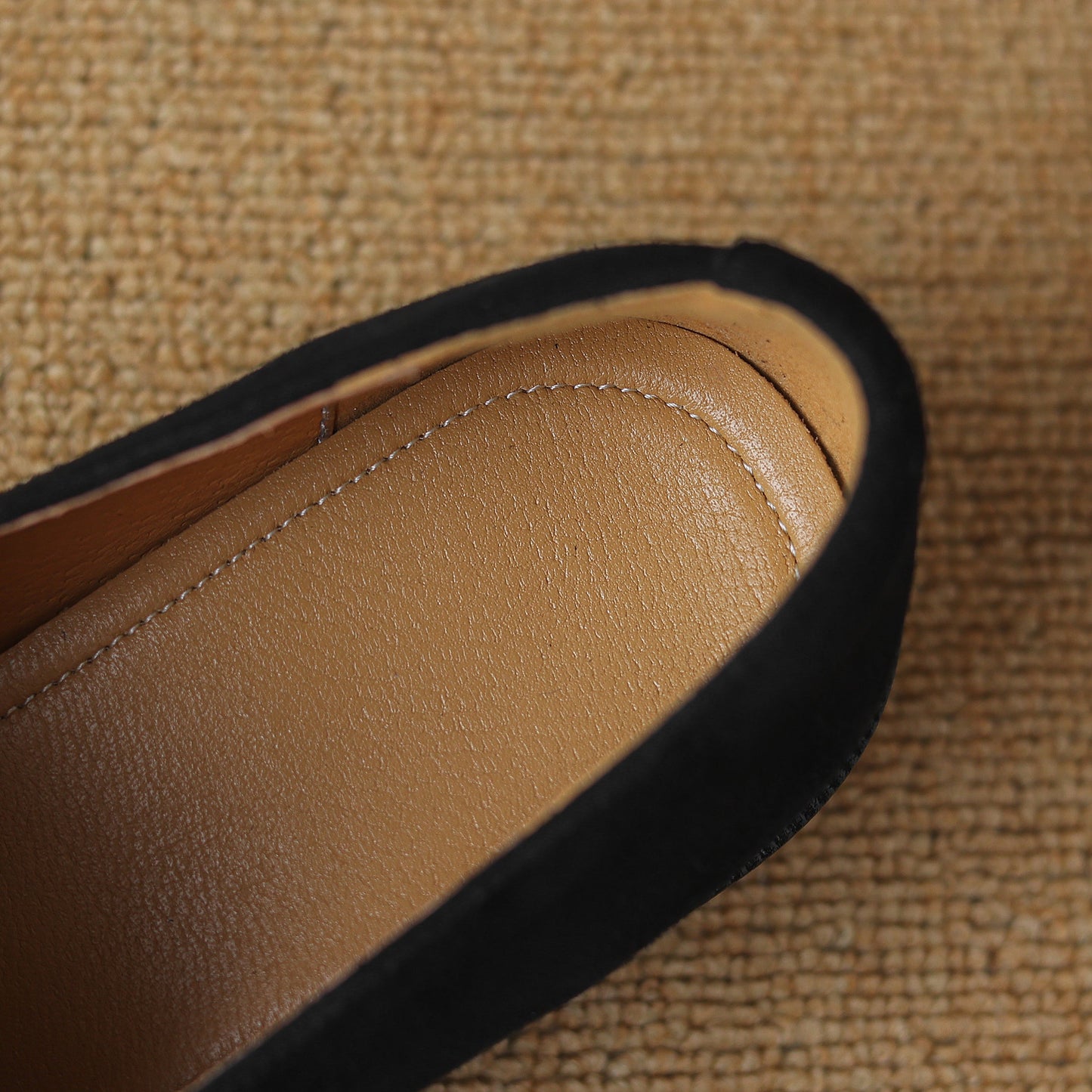Women's Suede Handmade Block Low Heeled Penny Loafers
