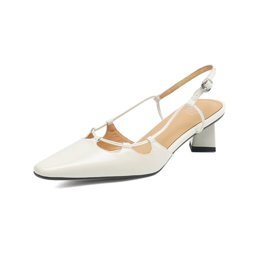 Women's Leather Elegant & Sophisticated Pointed Toe Heels Sandals