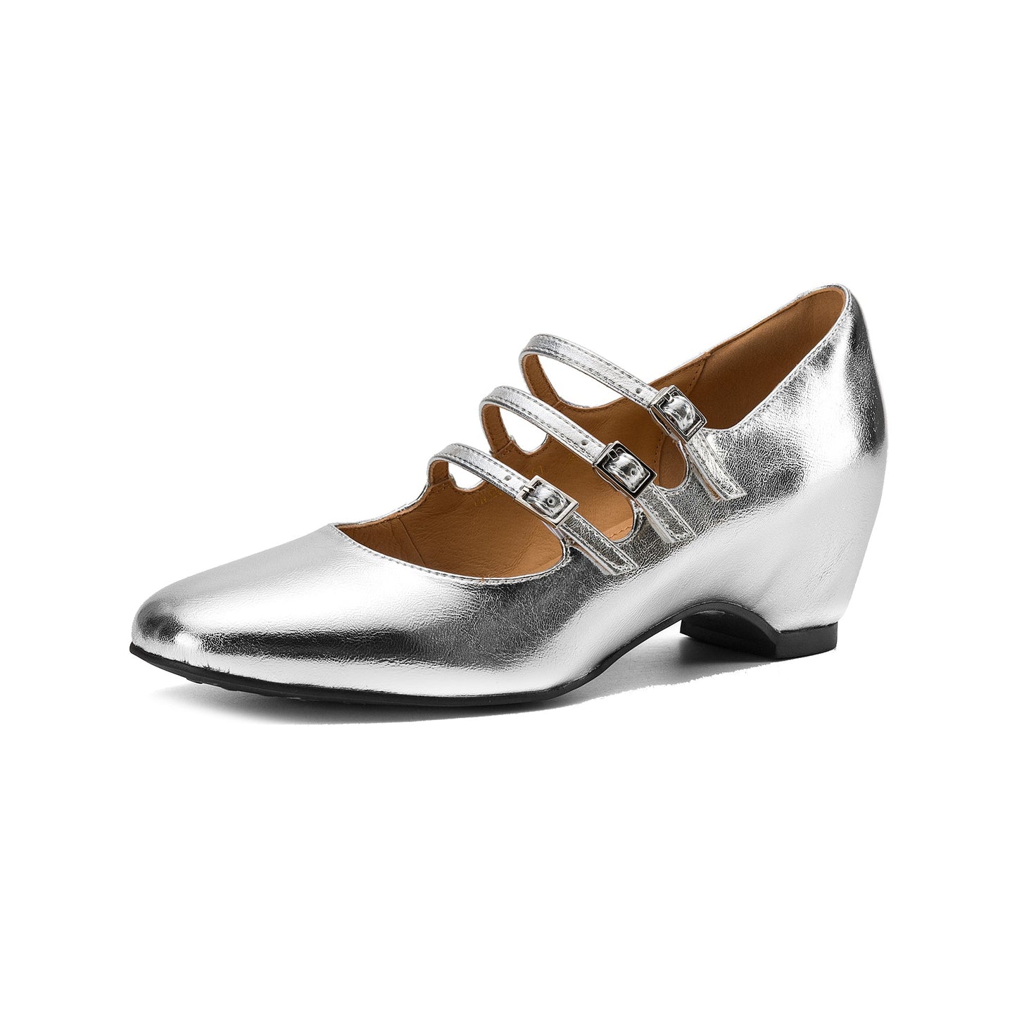 Women's French Vintage Triple-Strap Mary Janes - Elegant Wedge Heels Shoes