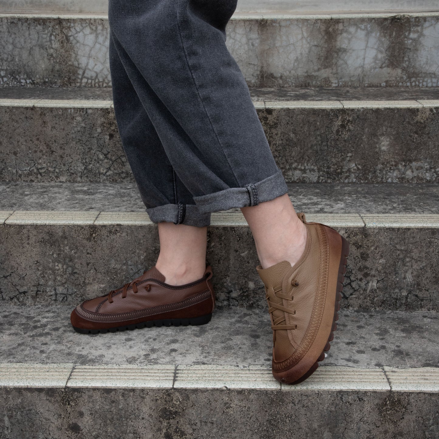 Women's Leather Casual Sport Walking Sneakers