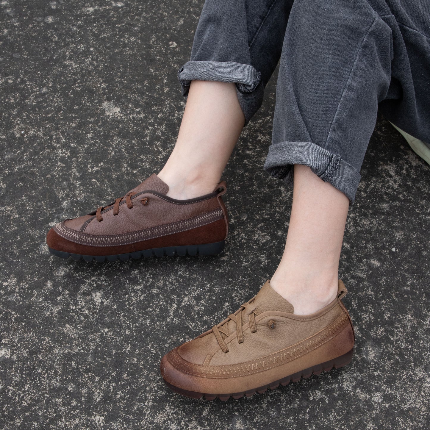 Women's Leather Casual Sport Walking Sneakers