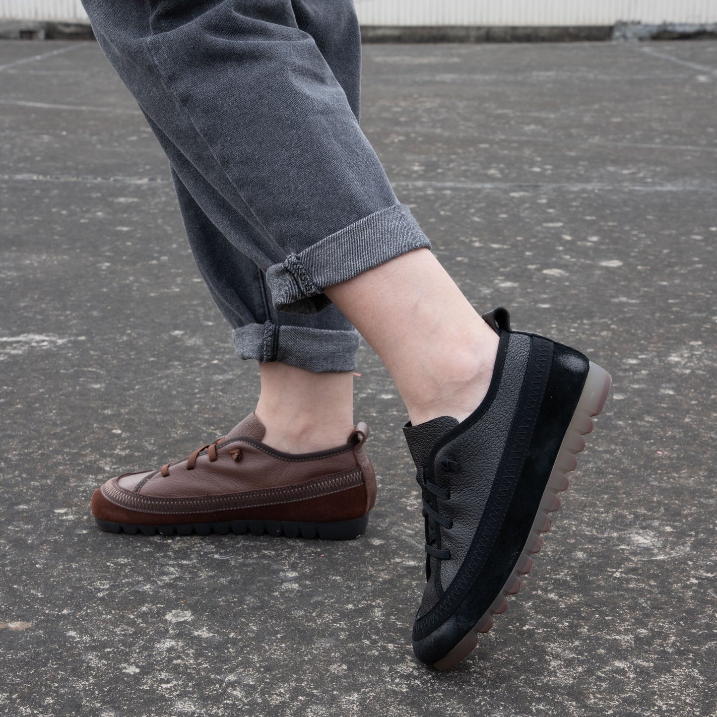 Women's Leather Casual Sport Walking Sneakers