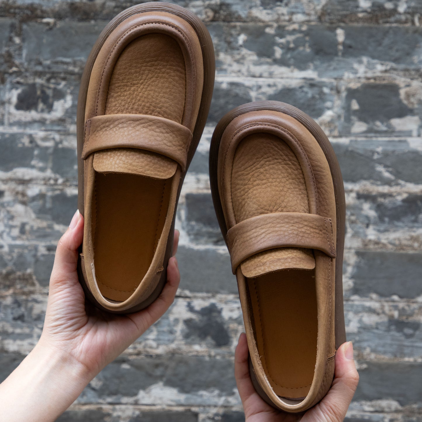 Women's Handmade Leather Vintage Loafers