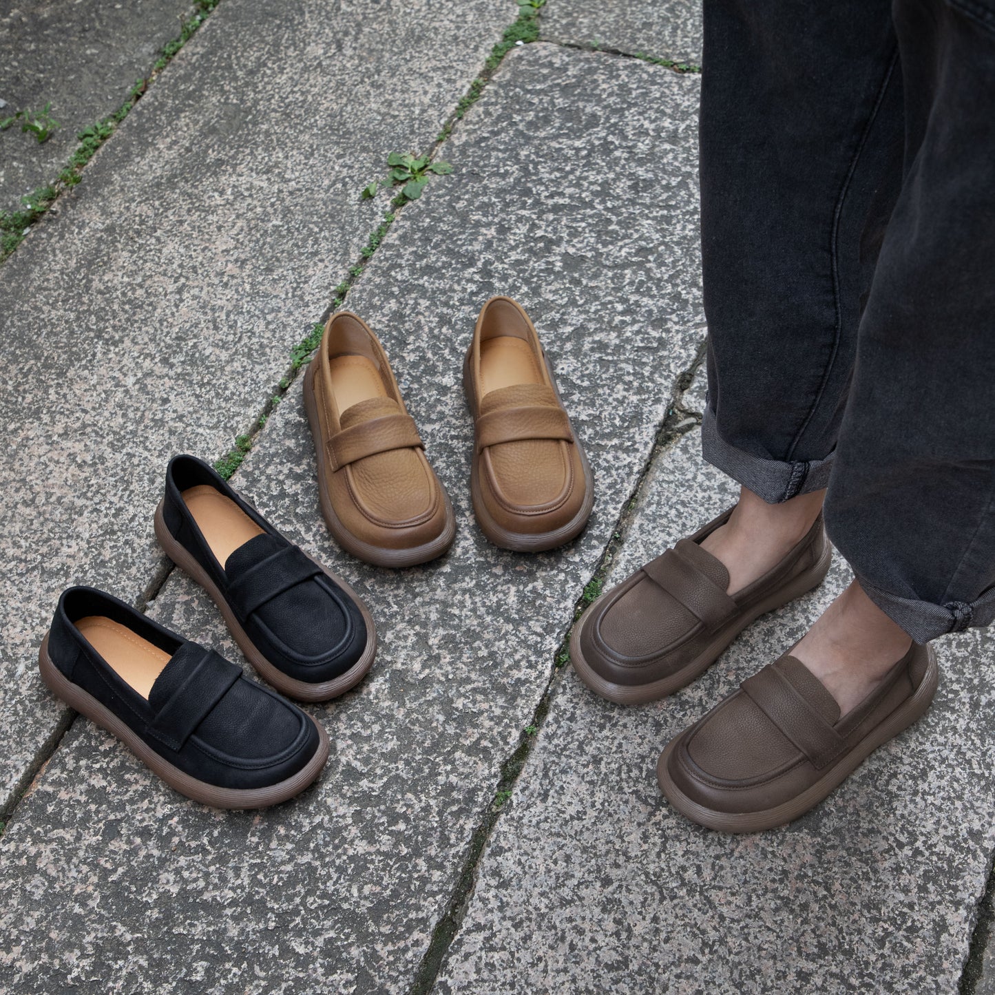 Women's Handmade Leather Vintage Loafers