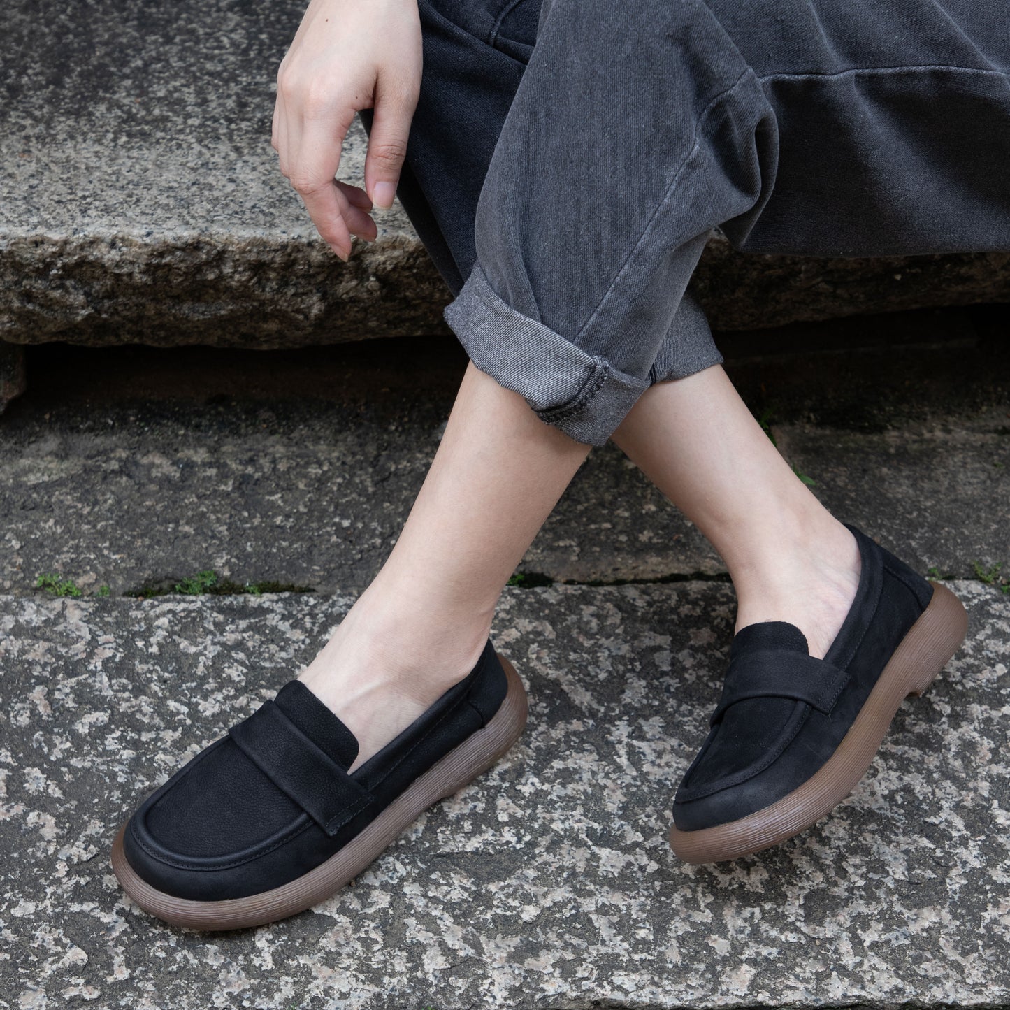 Women's Handmade Leather Vintage Loafers