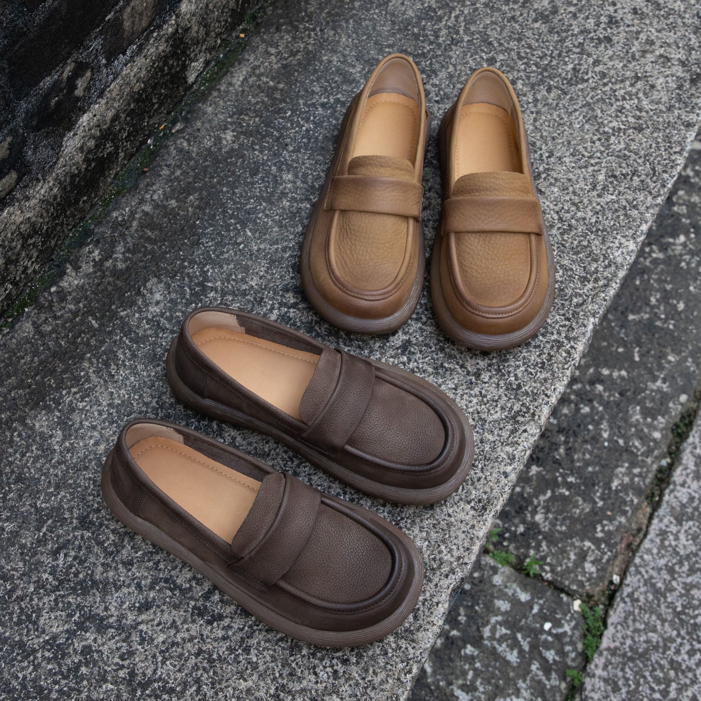 Women's Handmade Leather Vintage Loafers