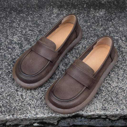 Women's Handmade Leather Vintage Loafers