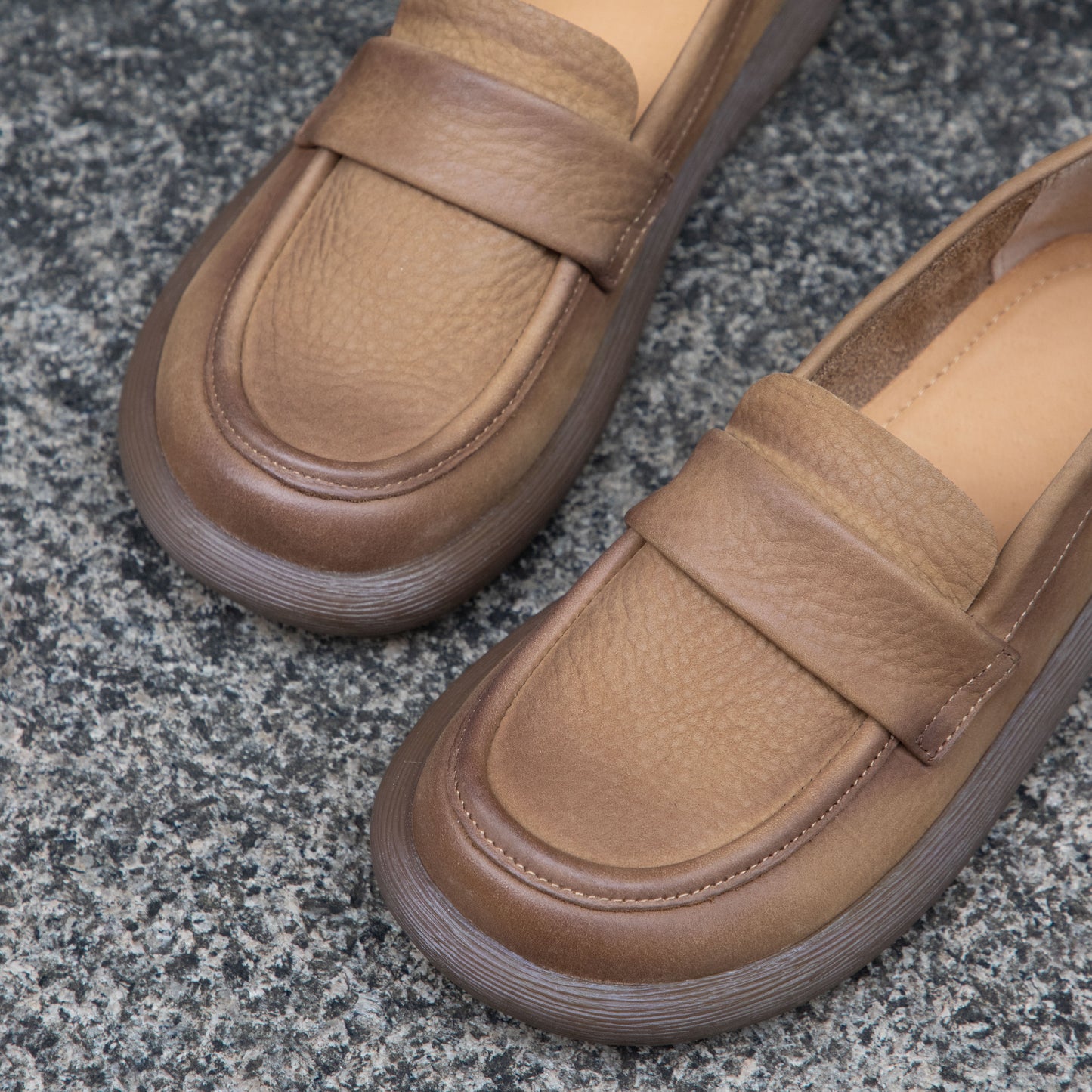 Women's Handmade Leather Vintage Loafers