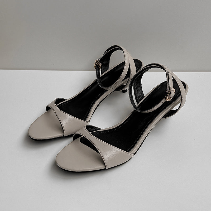 Women's Handmade Stylish Open Toe Kitten Heel Low Heeled Sandals