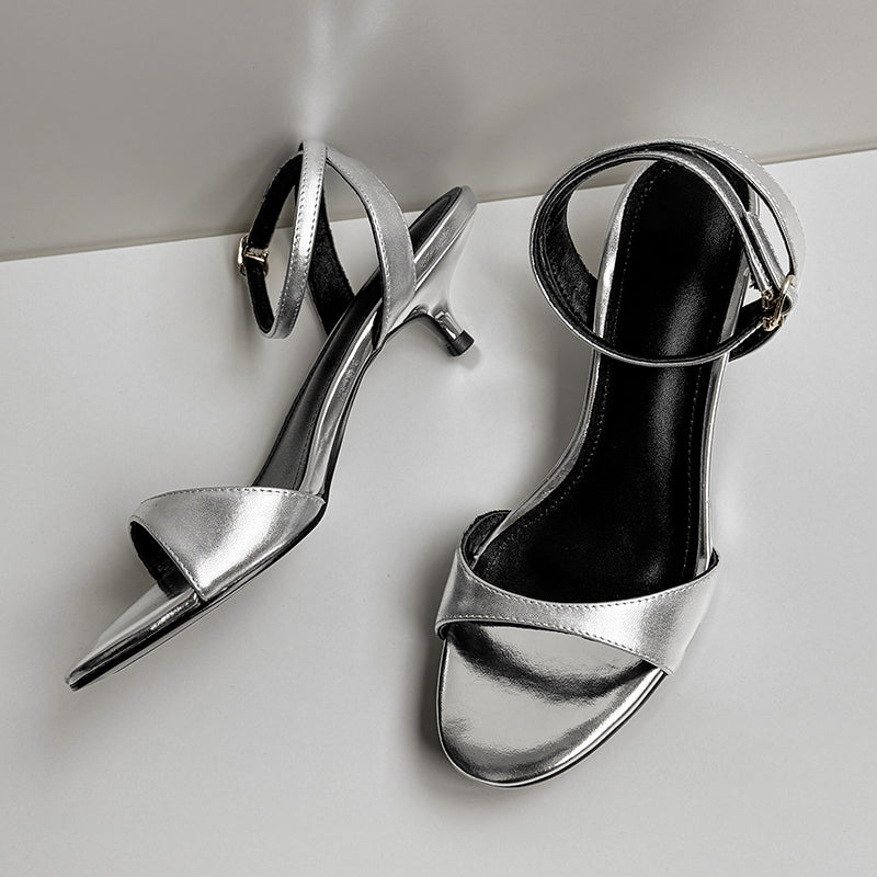 Women's Handmade Stylish Open Toe Kitten Heel Low Heeled Sandals