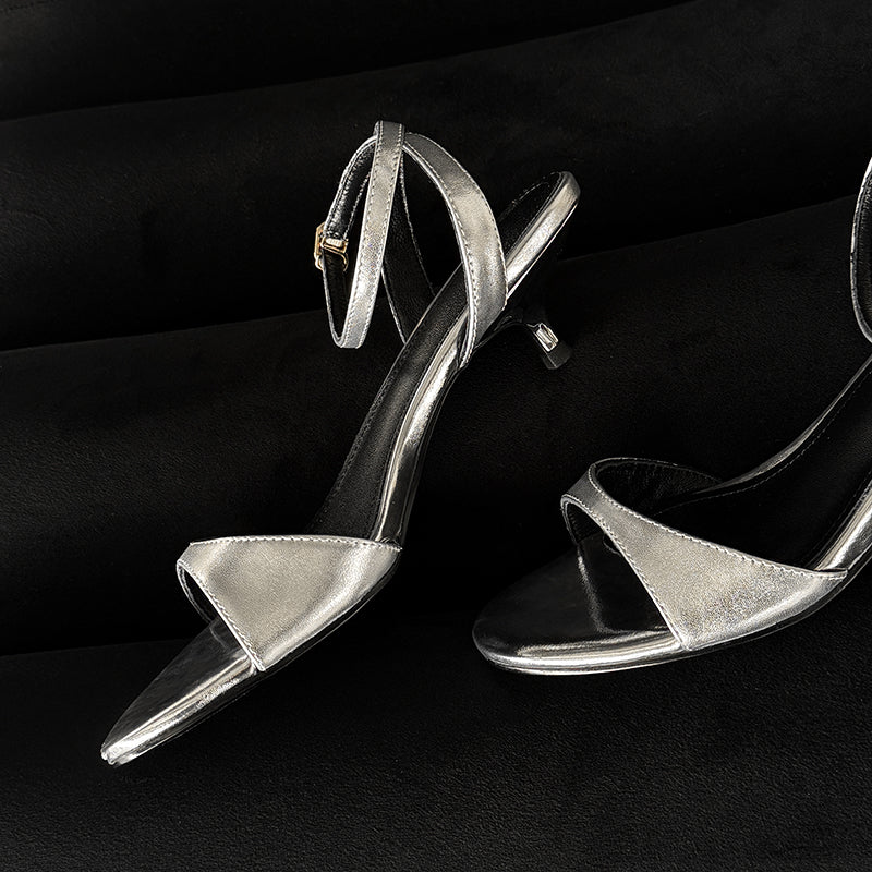 Women's Handmade Stylish Open Toe Kitten Heel Low Heeled Sandals