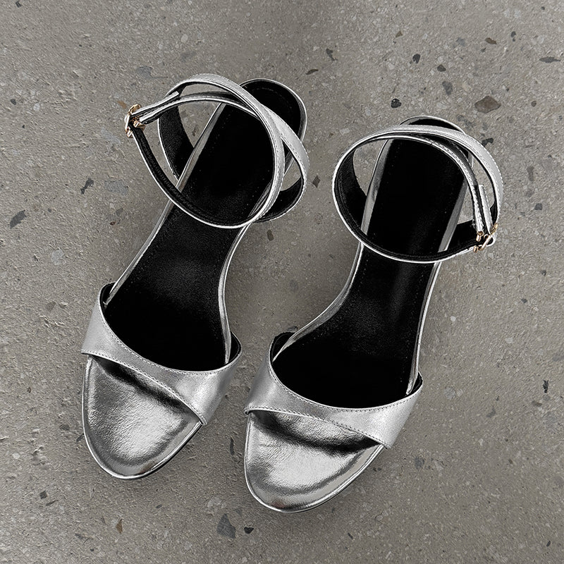 Women's Handmade Stylish Open Toe Kitten Heel Low Heeled Sandals