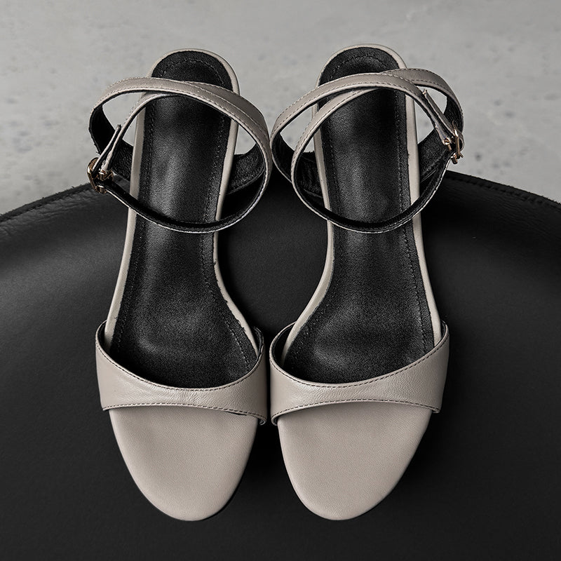 Women's Handmade Stylish Open Toe Kitten Heel Low Heeled Sandals