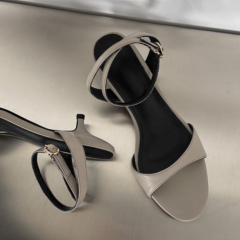 Women's Handmade Stylish Open Toe Kitten Heel Low Heeled Sandals