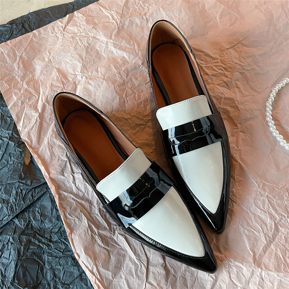 Women's Handmade Pointed Toe Stylish Comfort Leather Loafers Flats