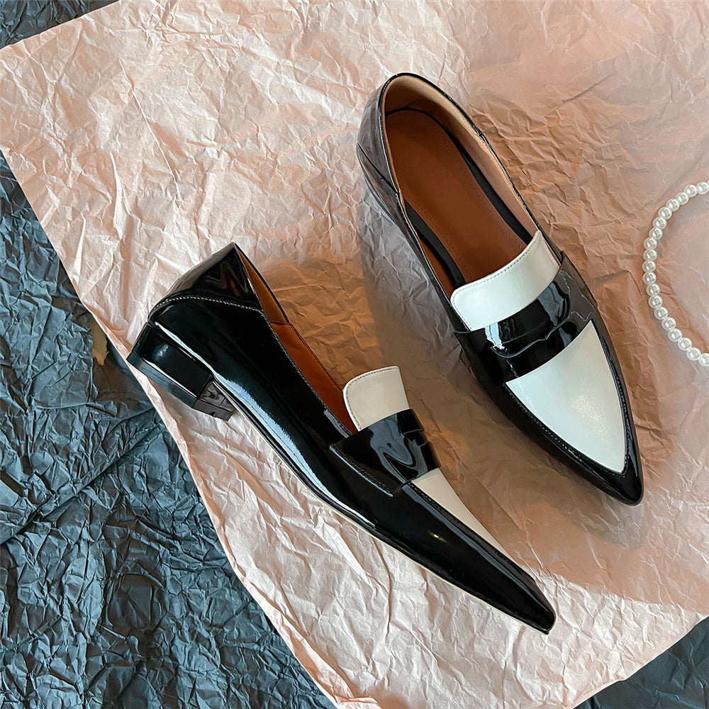 Women's Handmade Pointed Toe Stylish Comfort Leather Loafers Flats
