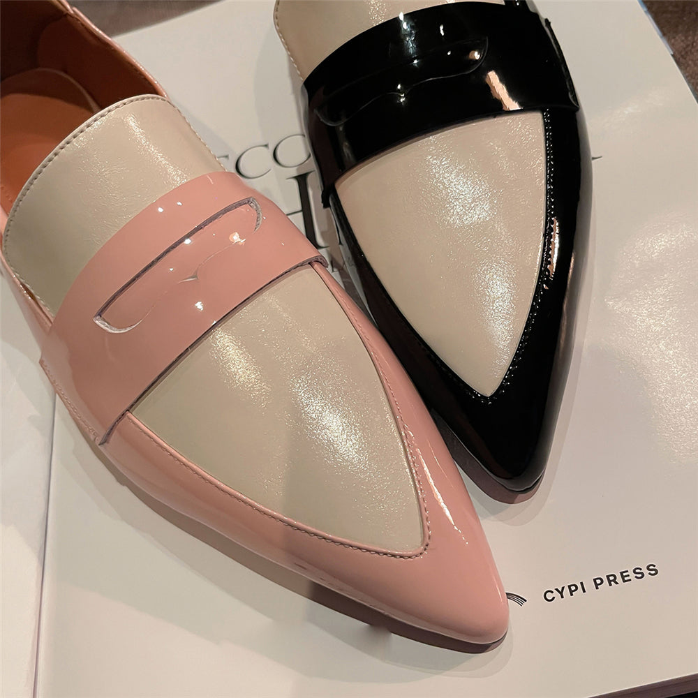 Women's Handmade Pointed Toe Stylish Comfort Leather Loafers Flats