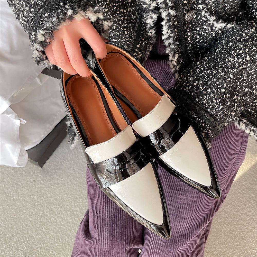 Women's Handmade Pointed Toe Stylish Comfort Leather Loafers Flats