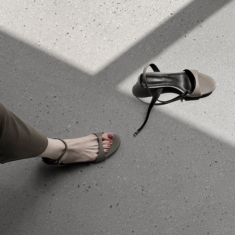 Women's Handmade Stylish Open Toe Kitten Heel Low Heeled Sandals