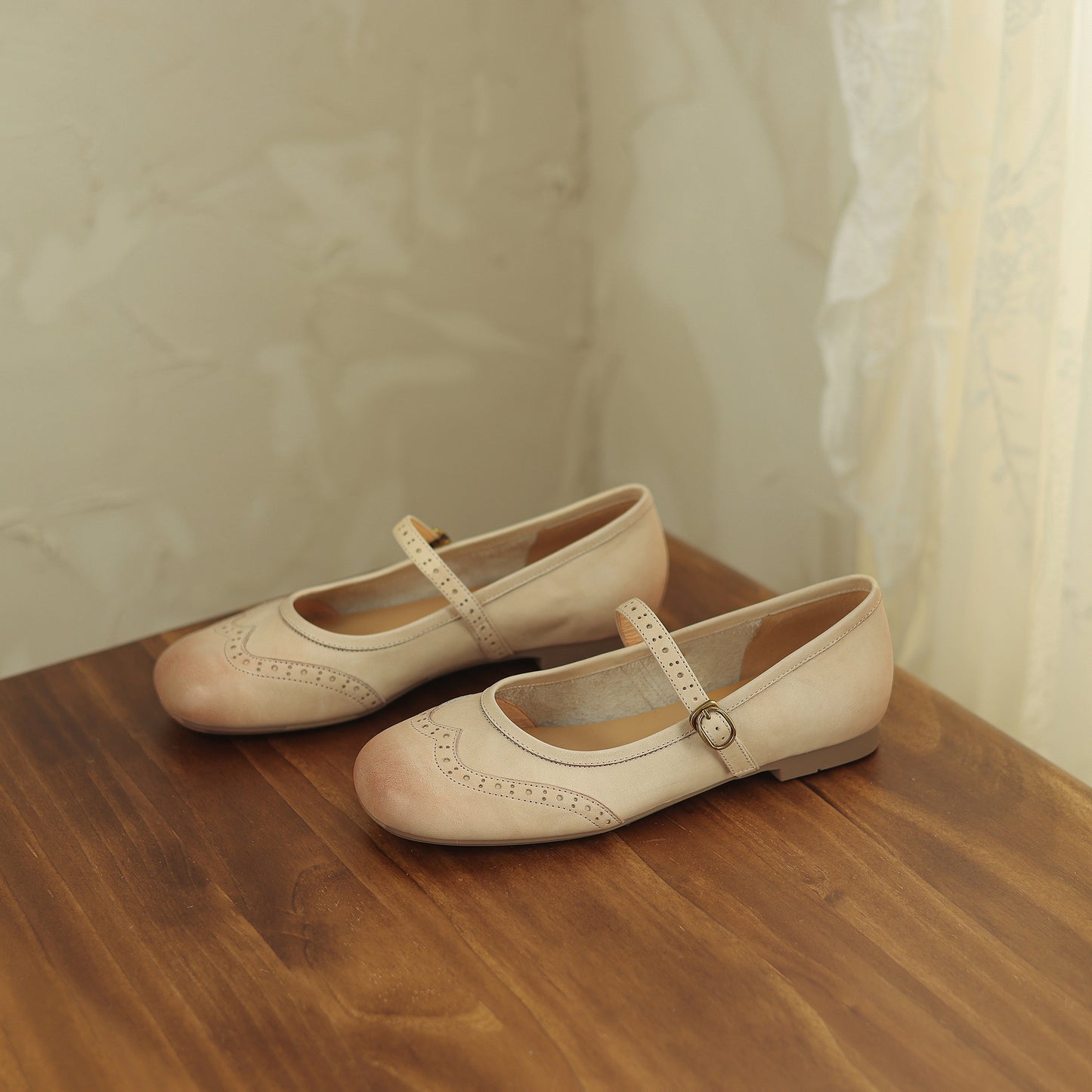 Women's Vintage Ballet Brogues Mary Jane Shoes Flat Leather - RetroStep