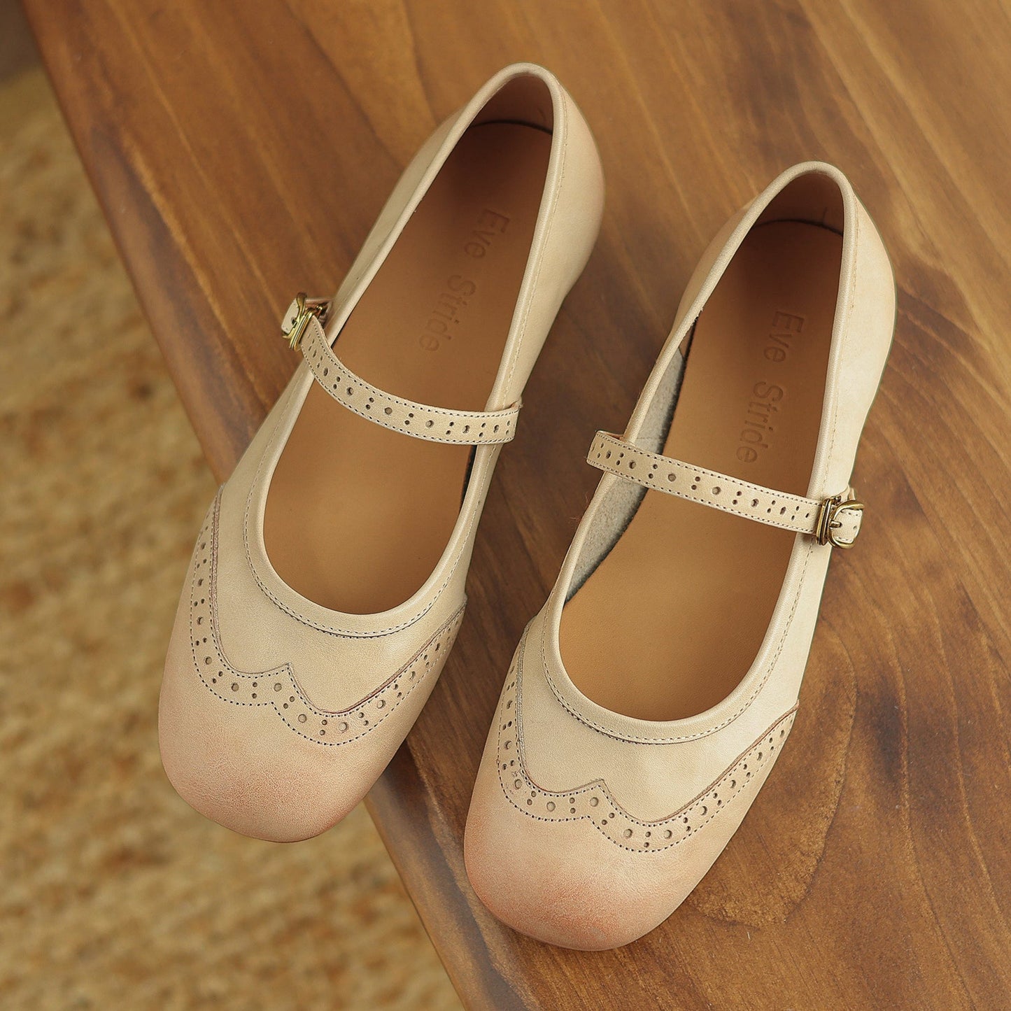 Women's Vintage Ballet Brogues Mary Jane Shoes Flat Leather - RetroStep