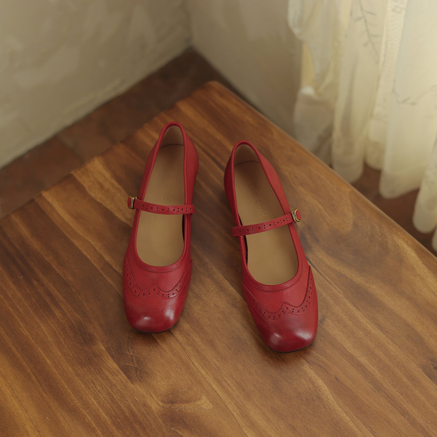 Women's Vintage Ballet Brogues Mary Jane Shoes Flat Leather - RetroStep