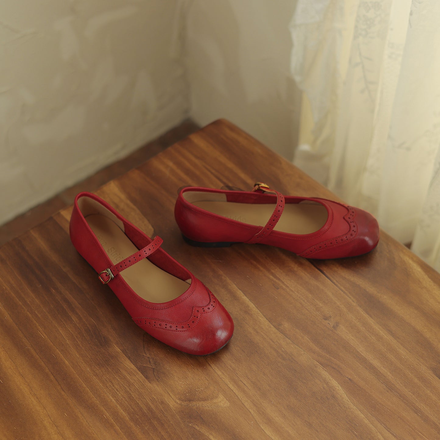 Women's Vintage Ballet Brogues Mary Jane Shoes Flat Leather - RetroStep