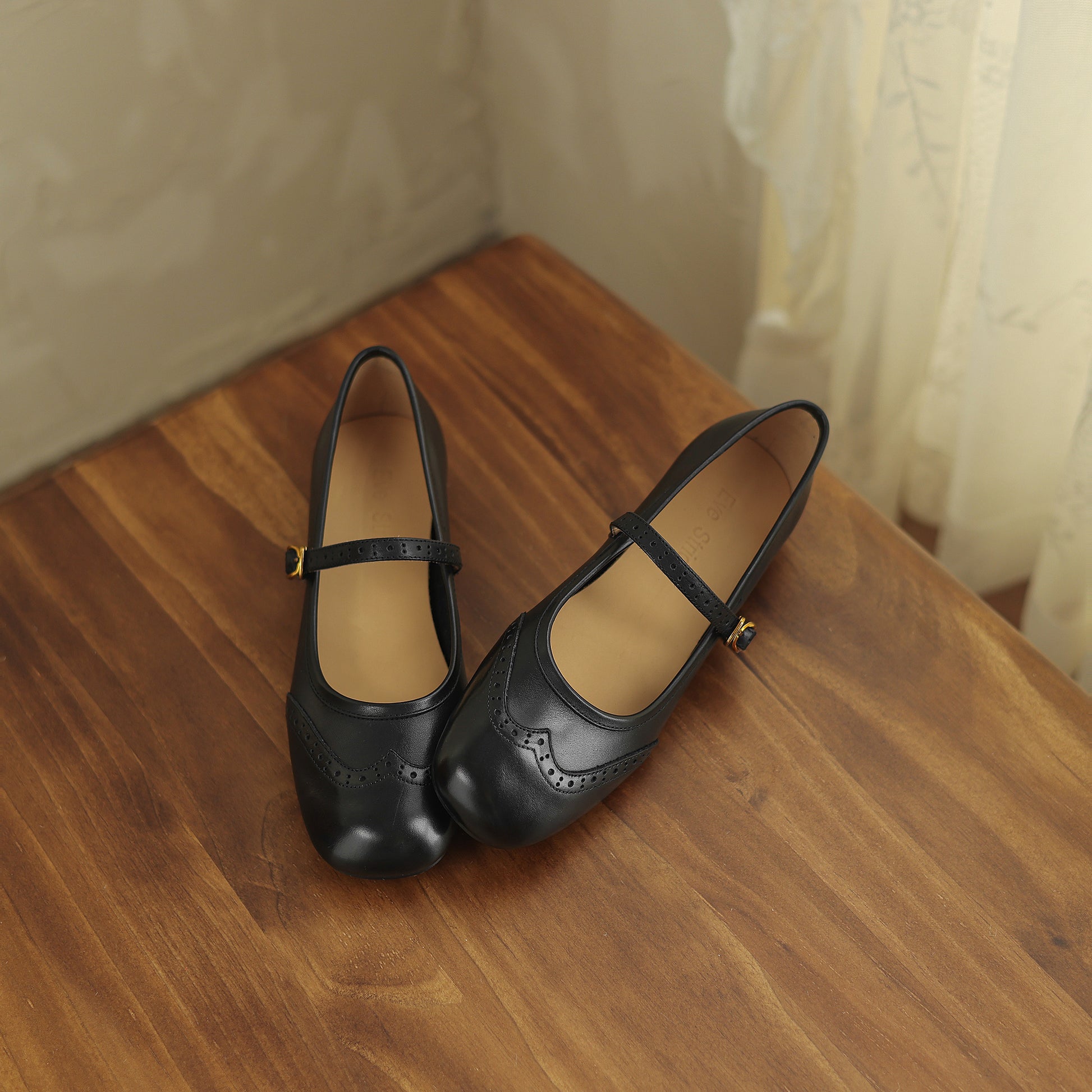 Women's Vintage Ballet Brogues Mary Jane Shoes Flat Leather - RetroStep