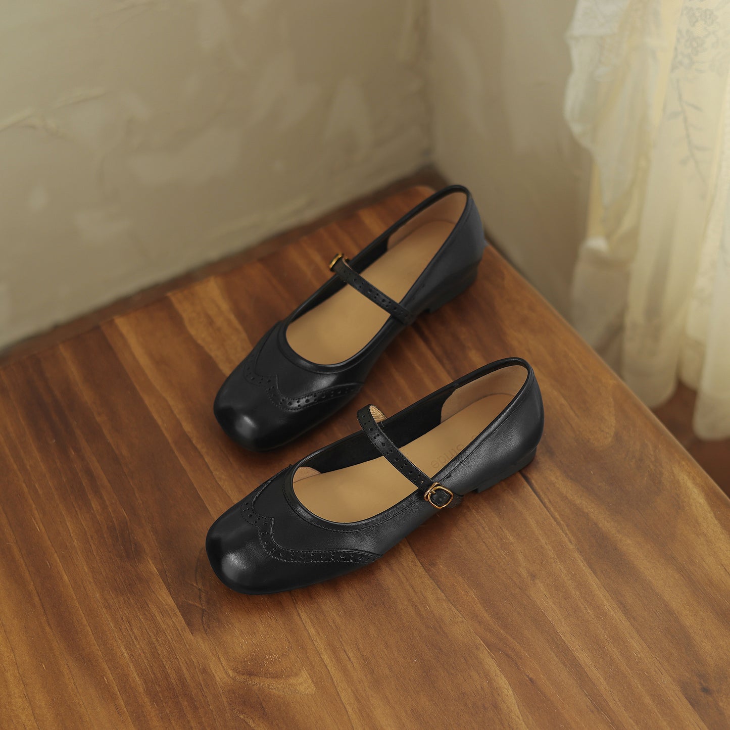 Women's Vintage Ballet Brogues Mary Jane Shoes Flat Leather - RetroStep