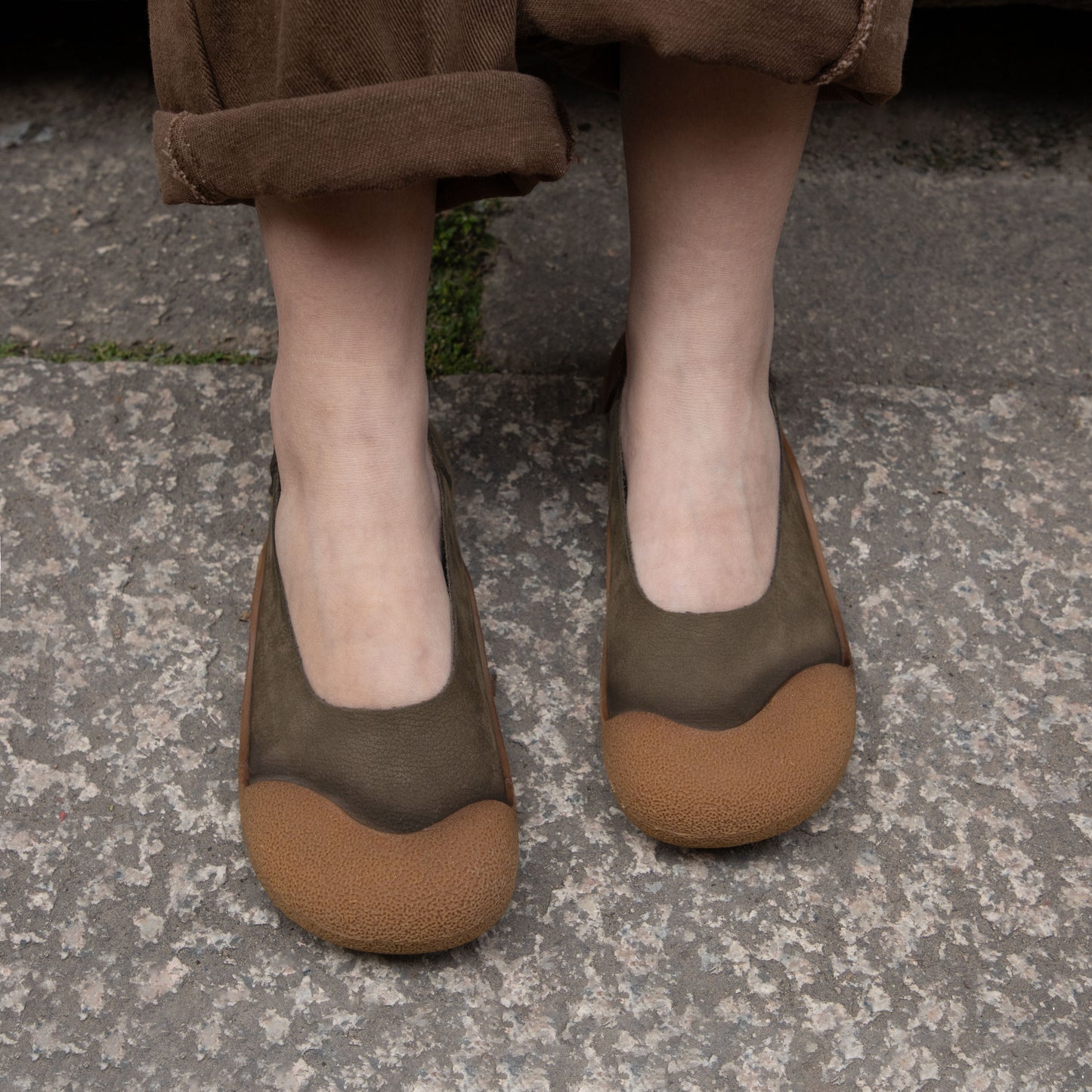 Women's Leather Casual Pull-On Glove Shoes