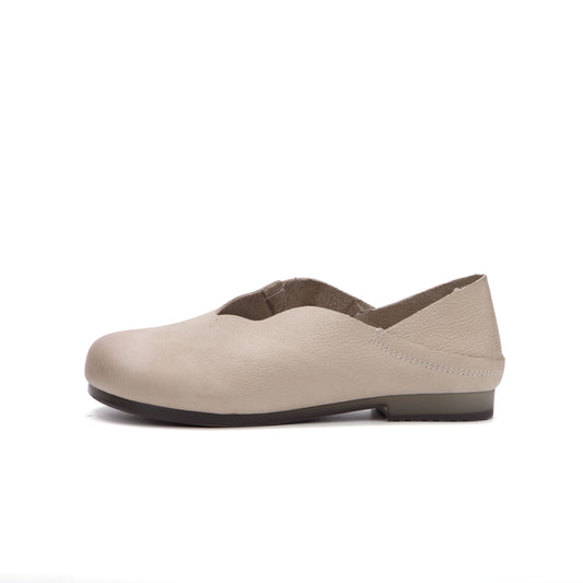 Women Handmade Leather Vintage Slip On Flat Comfort Shoes