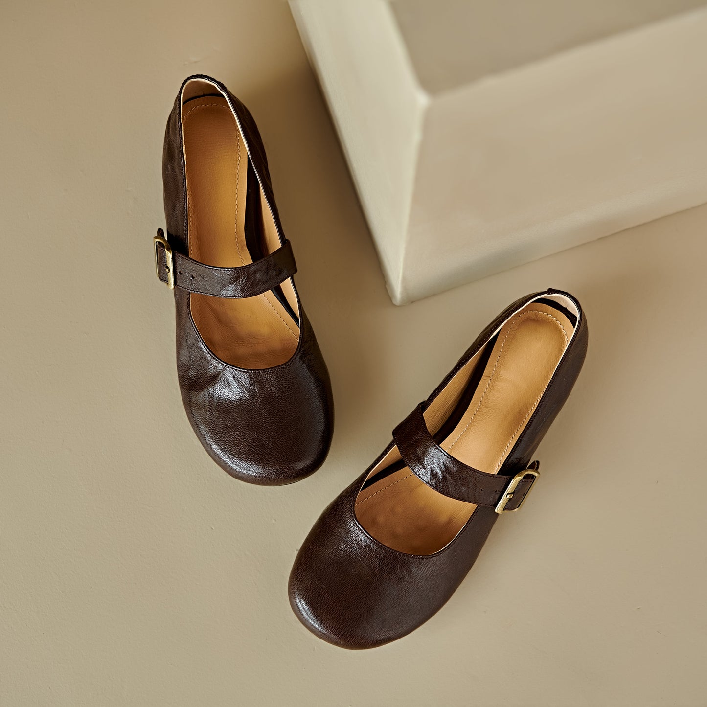 Handmade Vintage Soft Sole Mary Jane Ballet Flats Women's Shoes